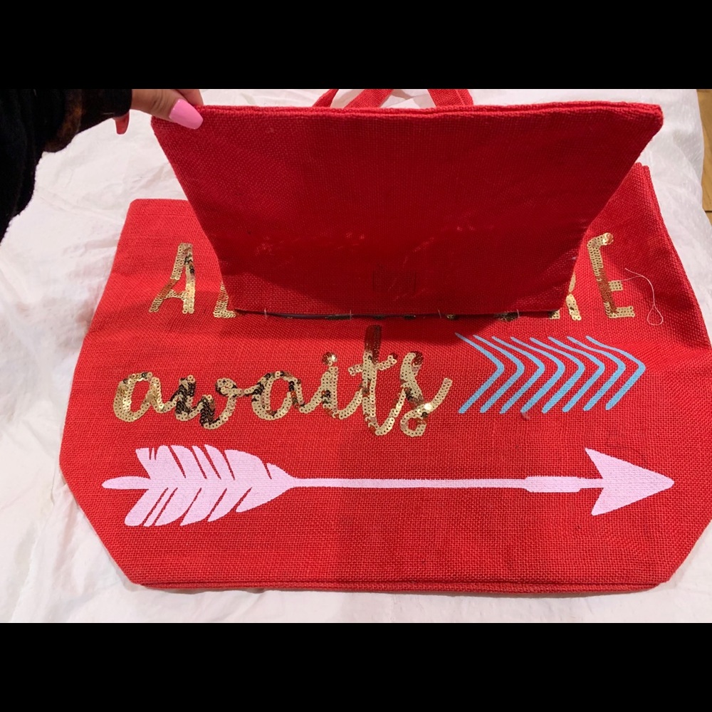 new big cute red bag with matching small bag